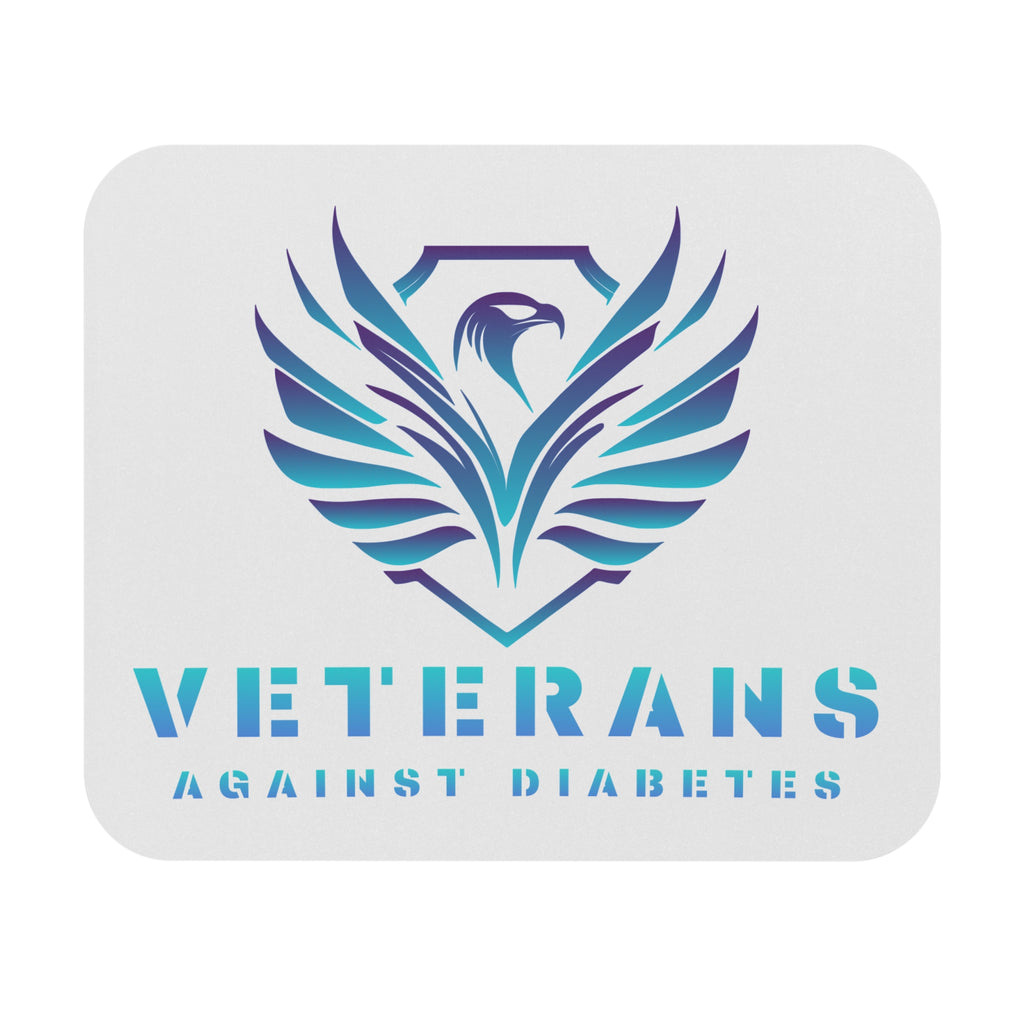 Veterans Against Diabetes Rectangle Mouse Pad — Patriotic Eagle Desk Mat for Military Support