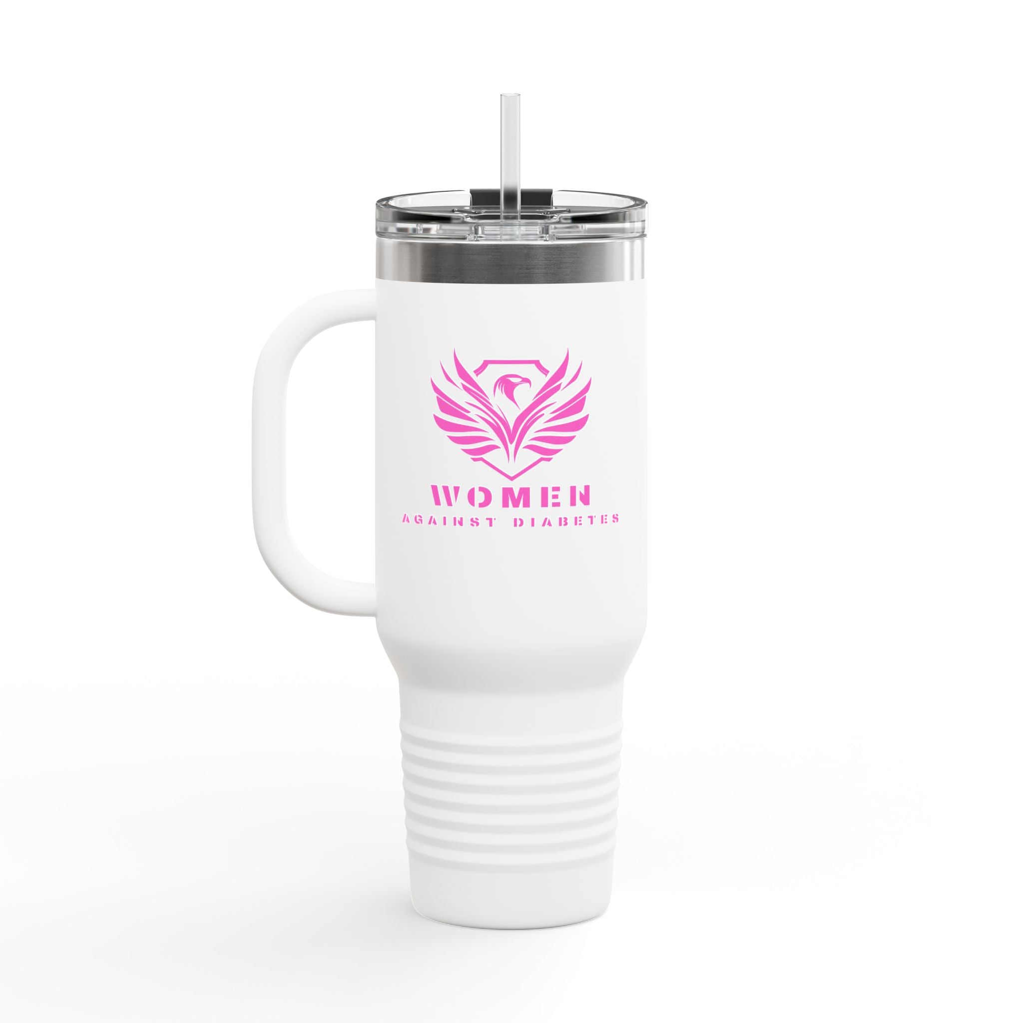 40oz Insulated Travel Mug — Pink Phoenix “Women. Stronger Together”