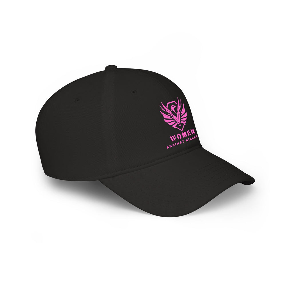 Women Against Diabetes Low Profile Baseball Cap — Pink Ribbon Awareness Hat