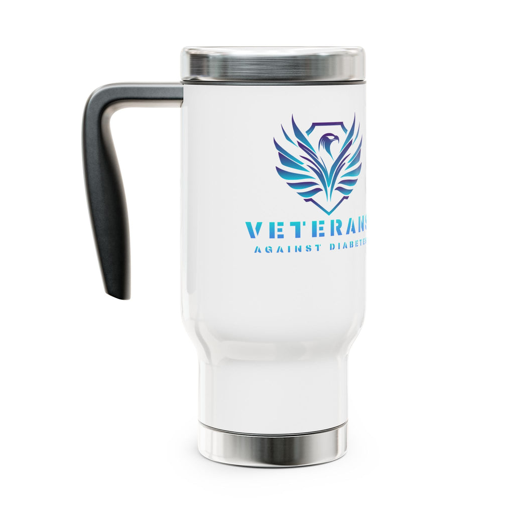 Veterans Against Diabetes 14oz Stainless Steel Travel Mug with Handle
