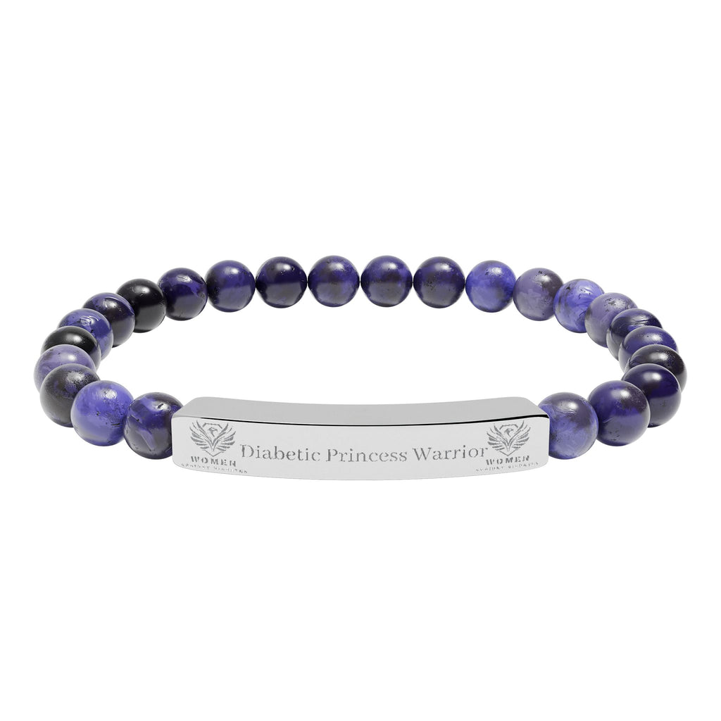 Natural Stone Stretch Bar Bracelet (Engraving)