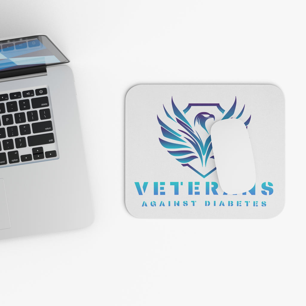 Veterans Against Diabetes Rectangle Mouse Pad — Patriotic Eagle Desk Mat for Military Support
