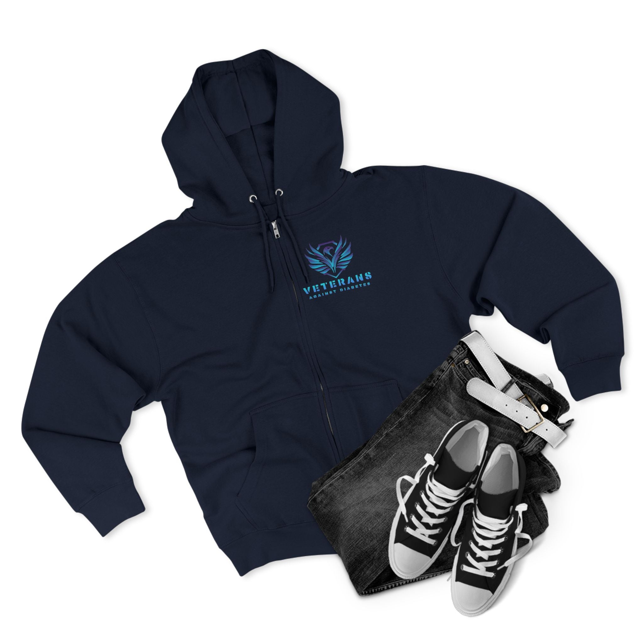Veterans Against Suicide Zip Hoodie — Supportive Military Awareness Zip-Up