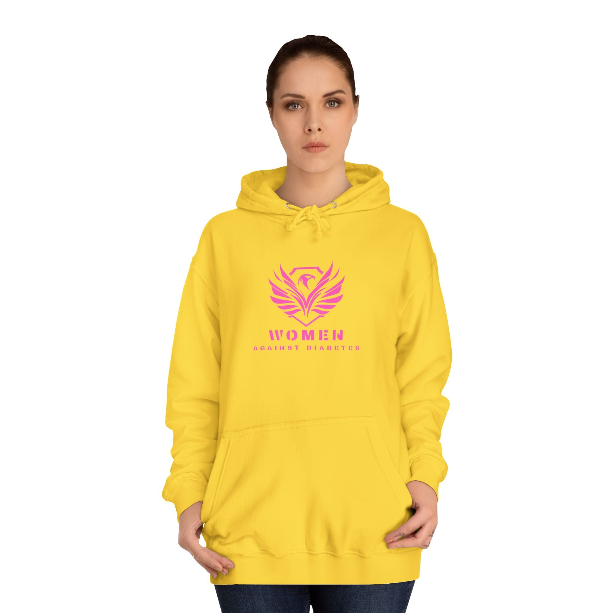 Women Empowerment Hoodie — Pink Phoenix Logo College Sweatshirt