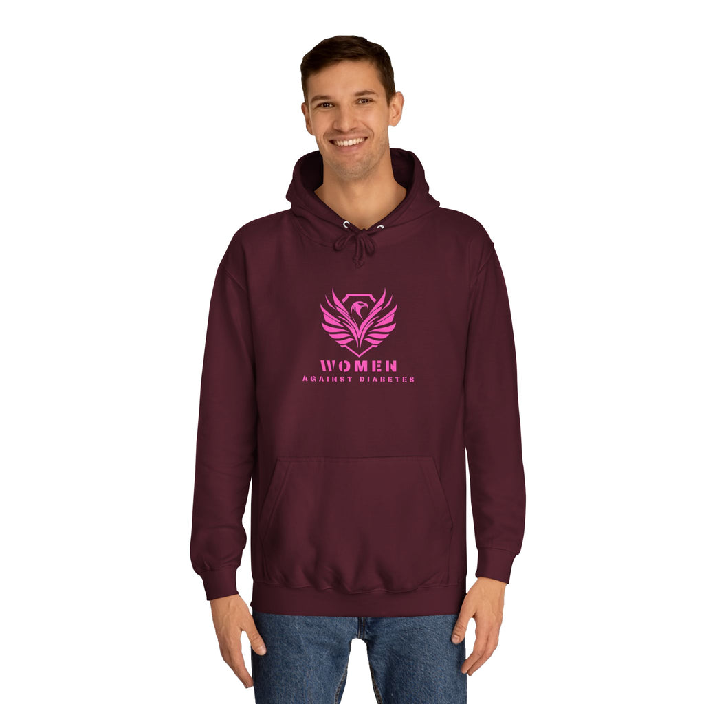 Women Empowerment Hoodie — Pink Phoenix Logo College Sweatshirt