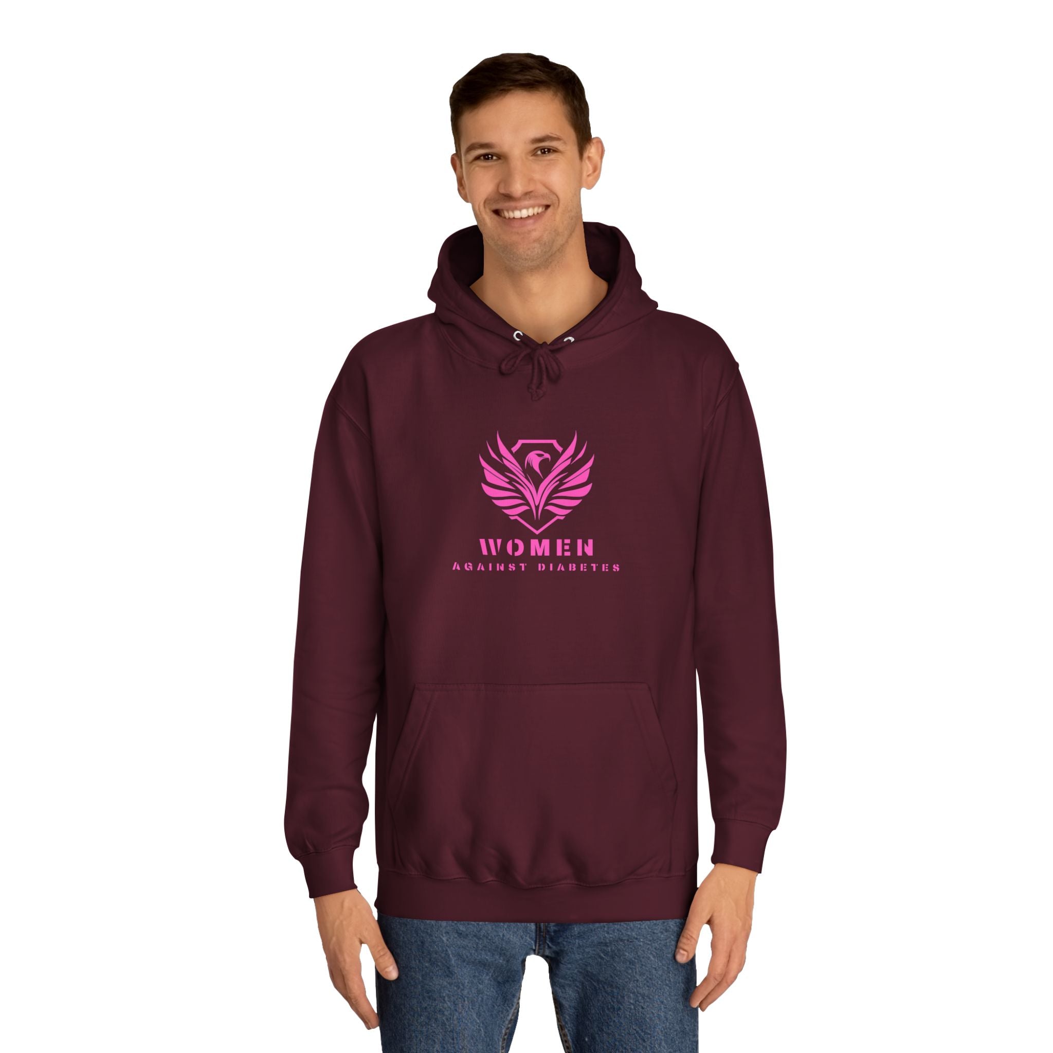 Women Empowerment Hoodie — Pink Phoenix Logo College Sweatshirt