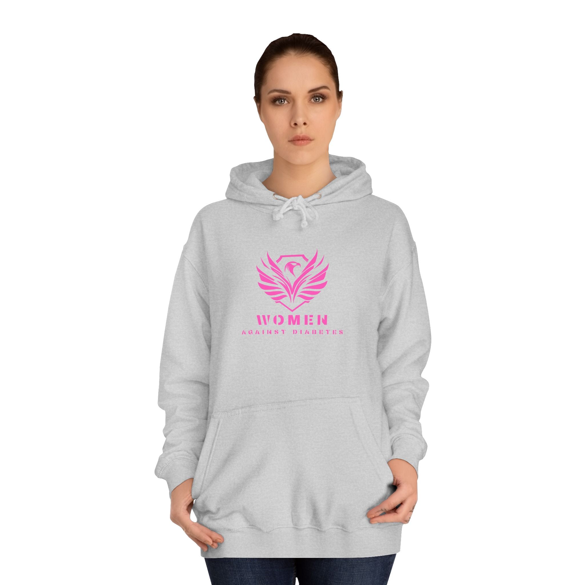 Women Empowerment Hoodie — Pink Phoenix Logo College Sweatshirt