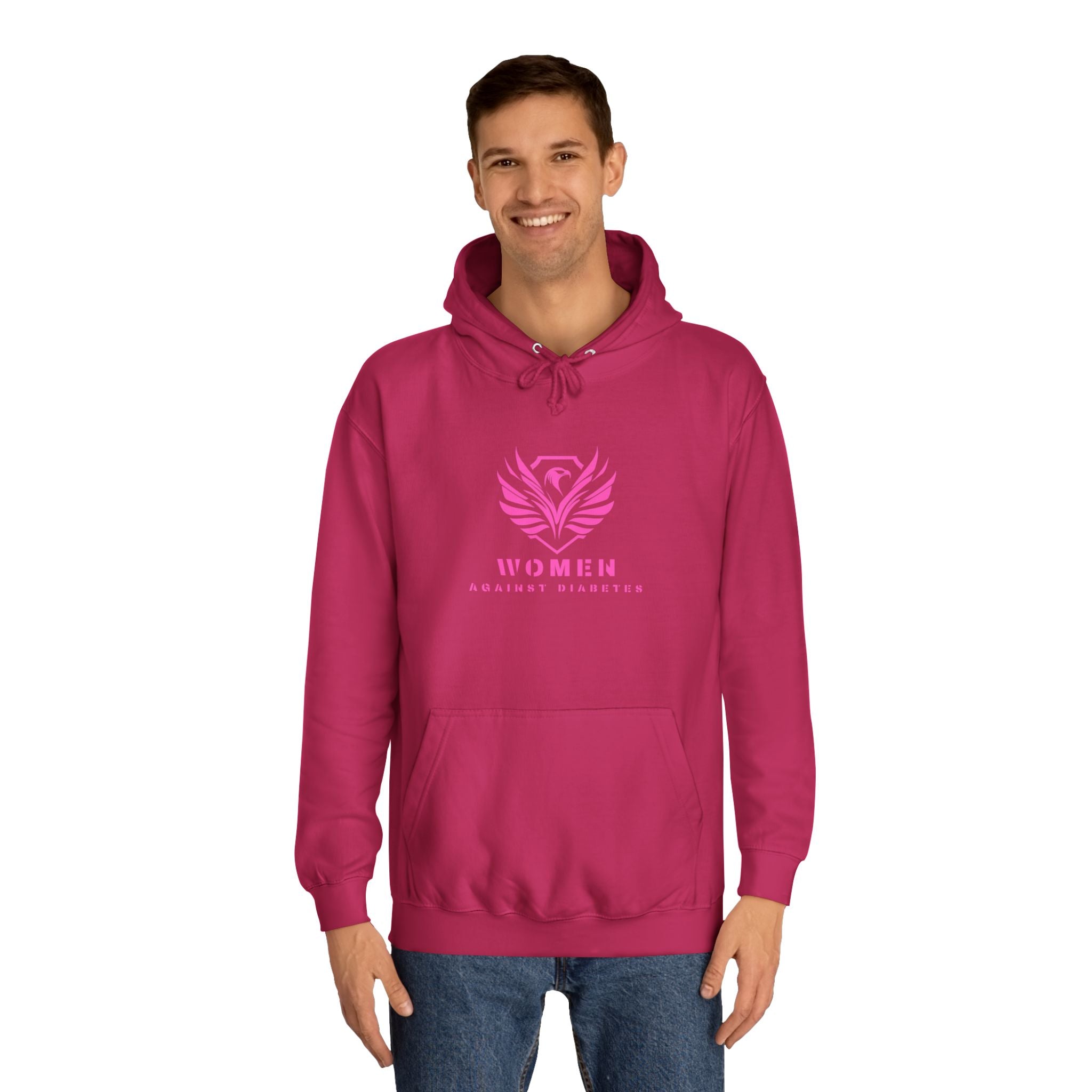 Women Empowerment Hoodie — Pink Phoenix Logo College Sweatshirt