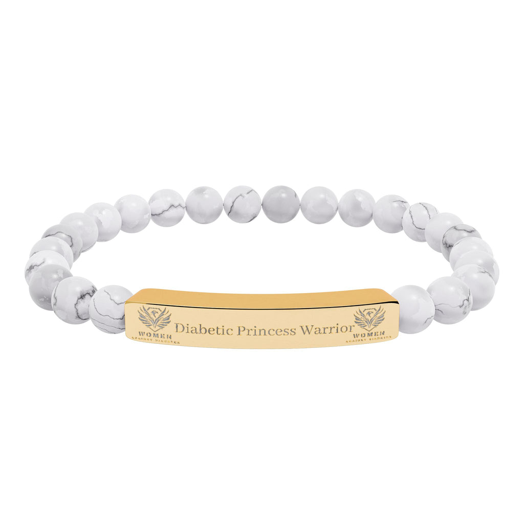 Natural Stone Stretch Bar Bracelet (Engraving)