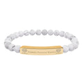 Natural Stone Stretch Bar Bracelet (Engraving)