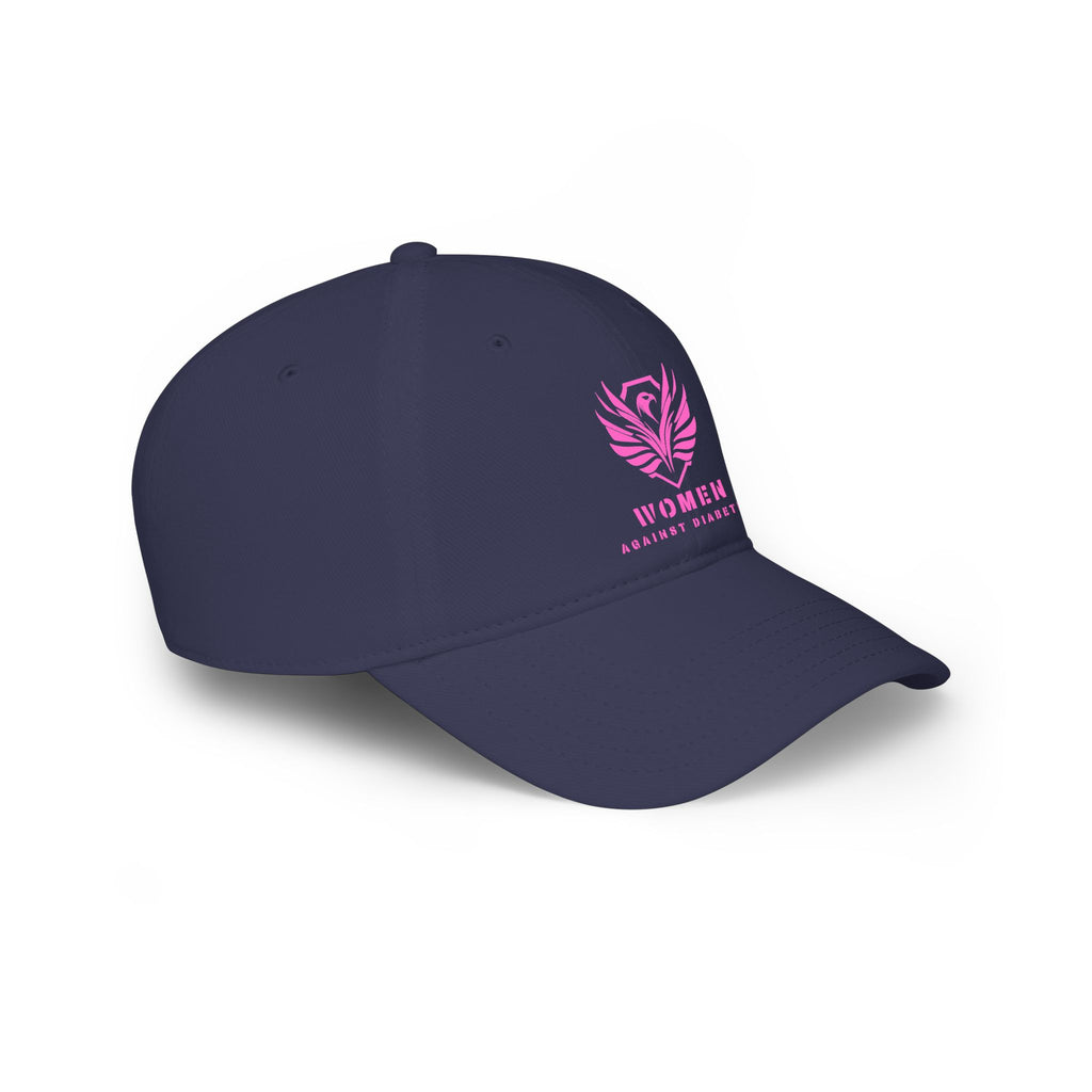 Women Against Diabetes Low Profile Baseball Cap — Pink Ribbon Awareness Hat