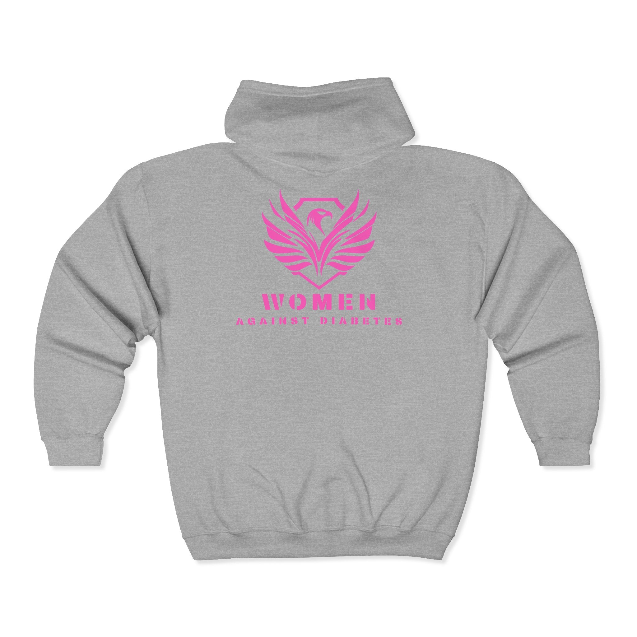Women Against Diabetes Zip Hoodie — Pink Ribbon Empowerment Jacket
