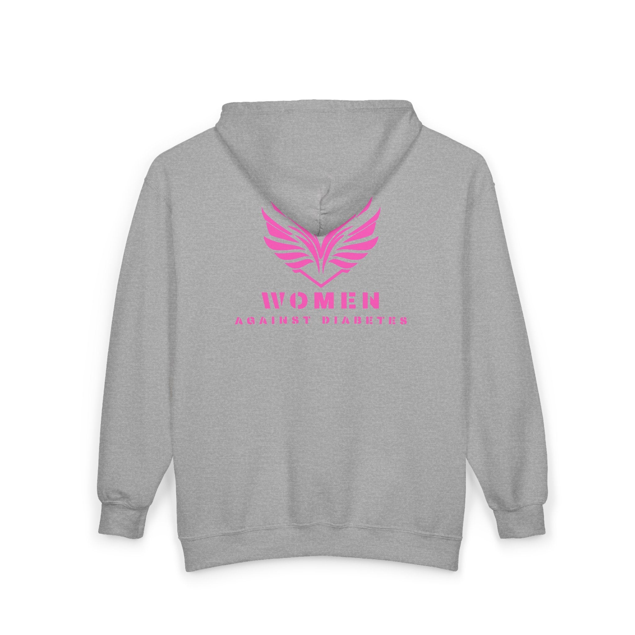 Women Against Diabetes Zip Hoodie — Pink Ribbon Empowerment Jacket