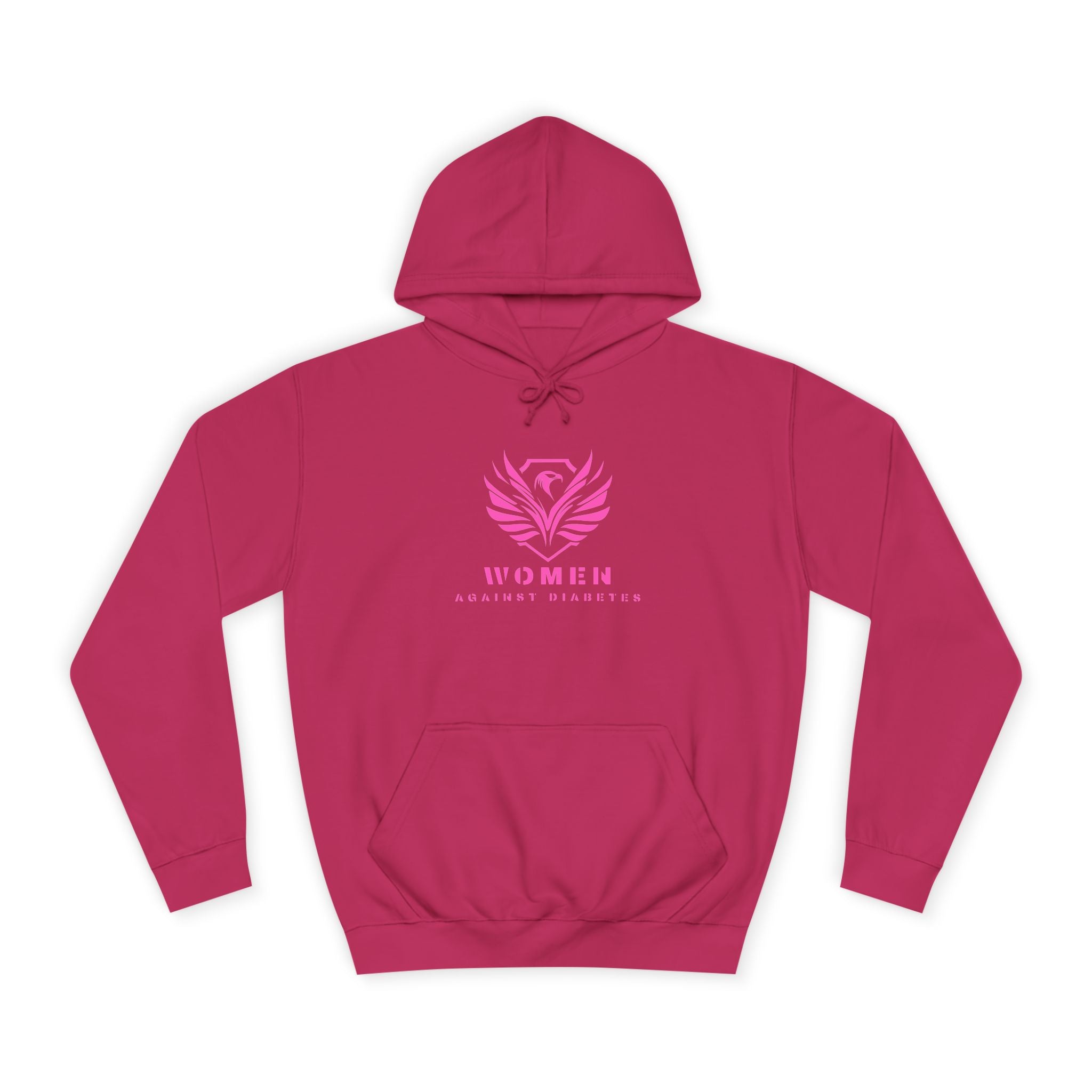 Women Empowerment Hoodie — Pink Phoenix Logo College Sweatshirt