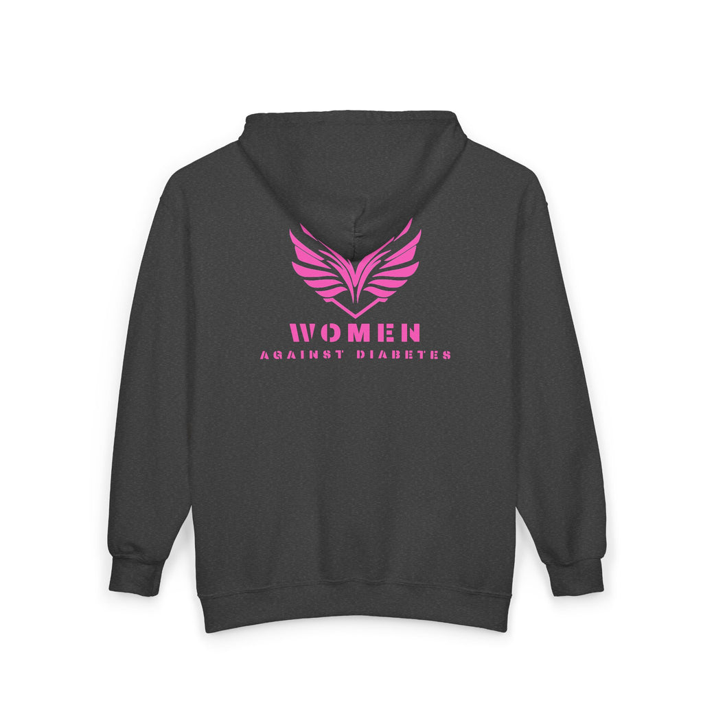 Women Against Diabetes Zip Hoodie — Pink Ribbon Empowerment Jacket