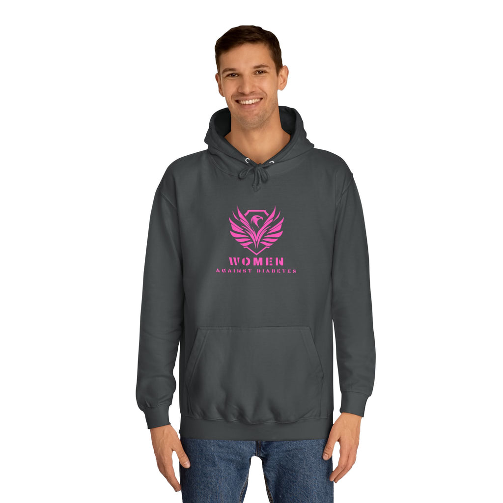 Women Empowerment Hoodie — Pink Phoenix Logo College Sweatshirt