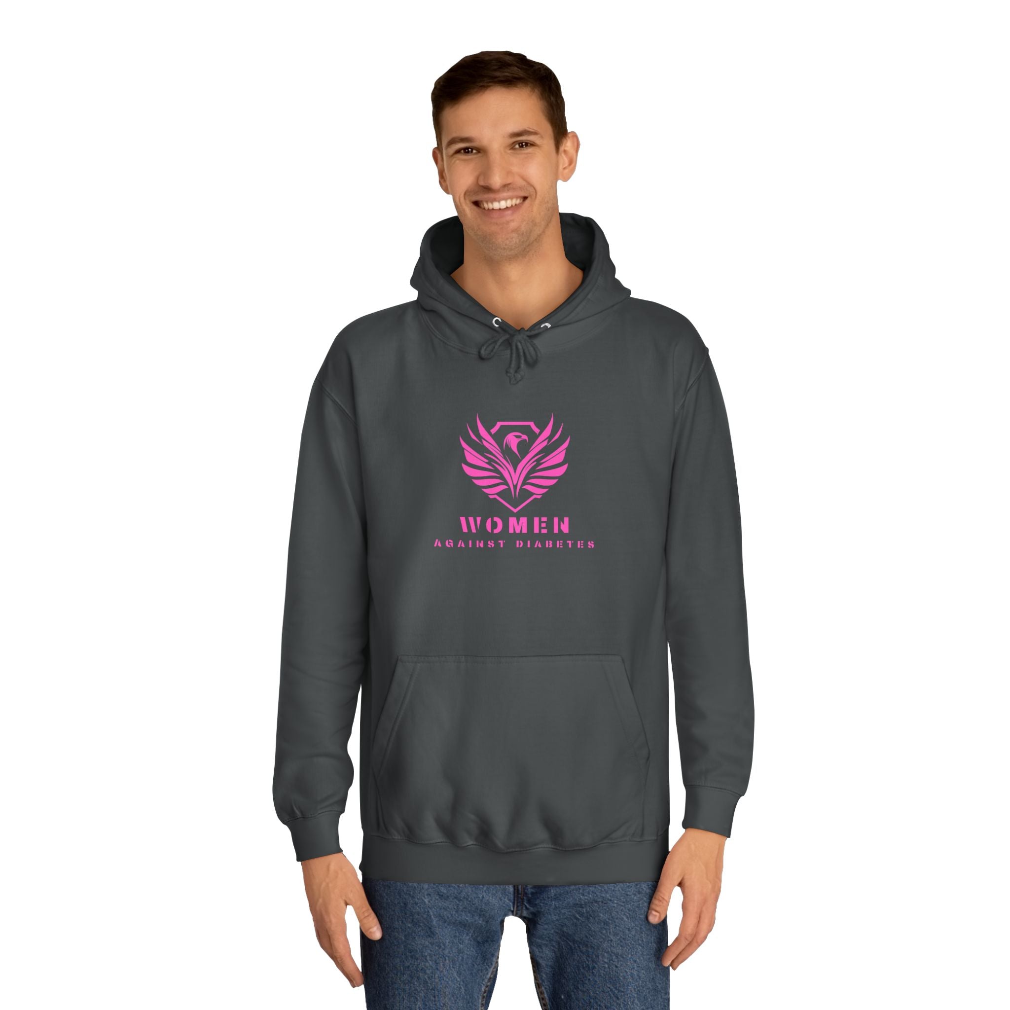 Women Empowerment Hoodie — Pink Phoenix Logo College Sweatshirt