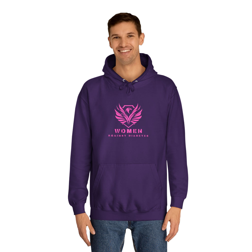 Women Empowerment Hoodie — Pink Phoenix Logo College Sweatshirt
