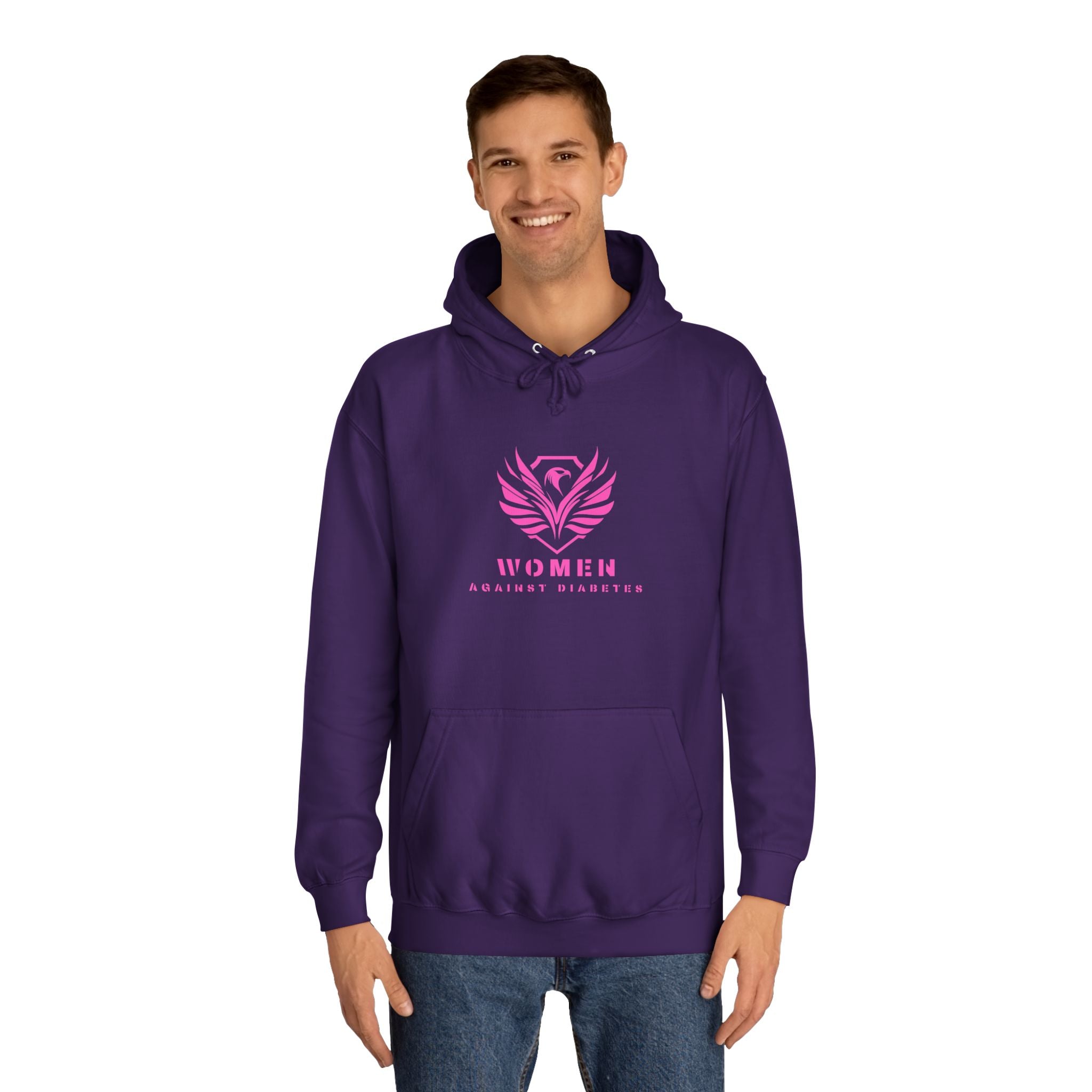 Women Empowerment Hoodie — Pink Phoenix Logo College Sweatshirt