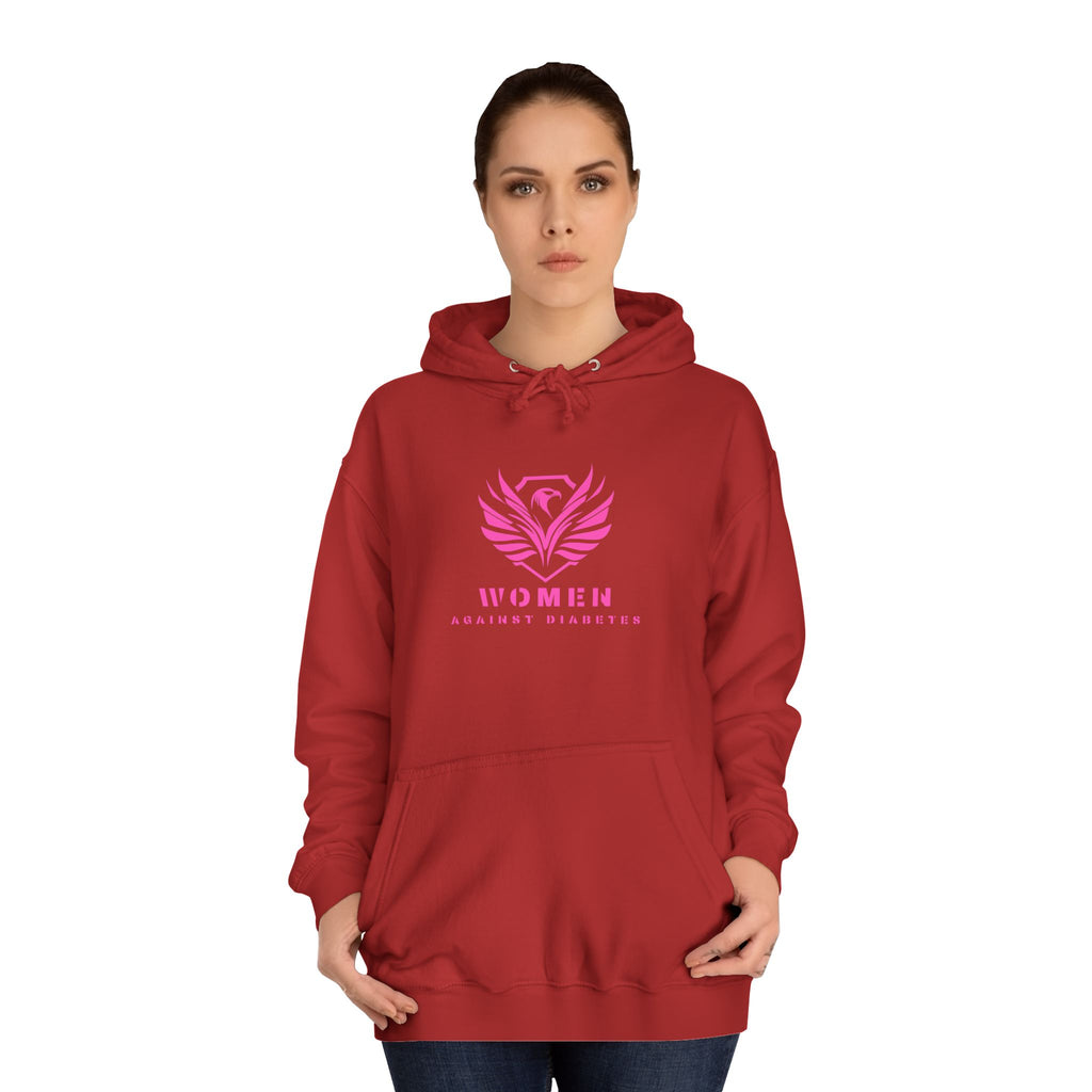 Women Empowerment Hoodie — Pink Phoenix Logo College Sweatshirt