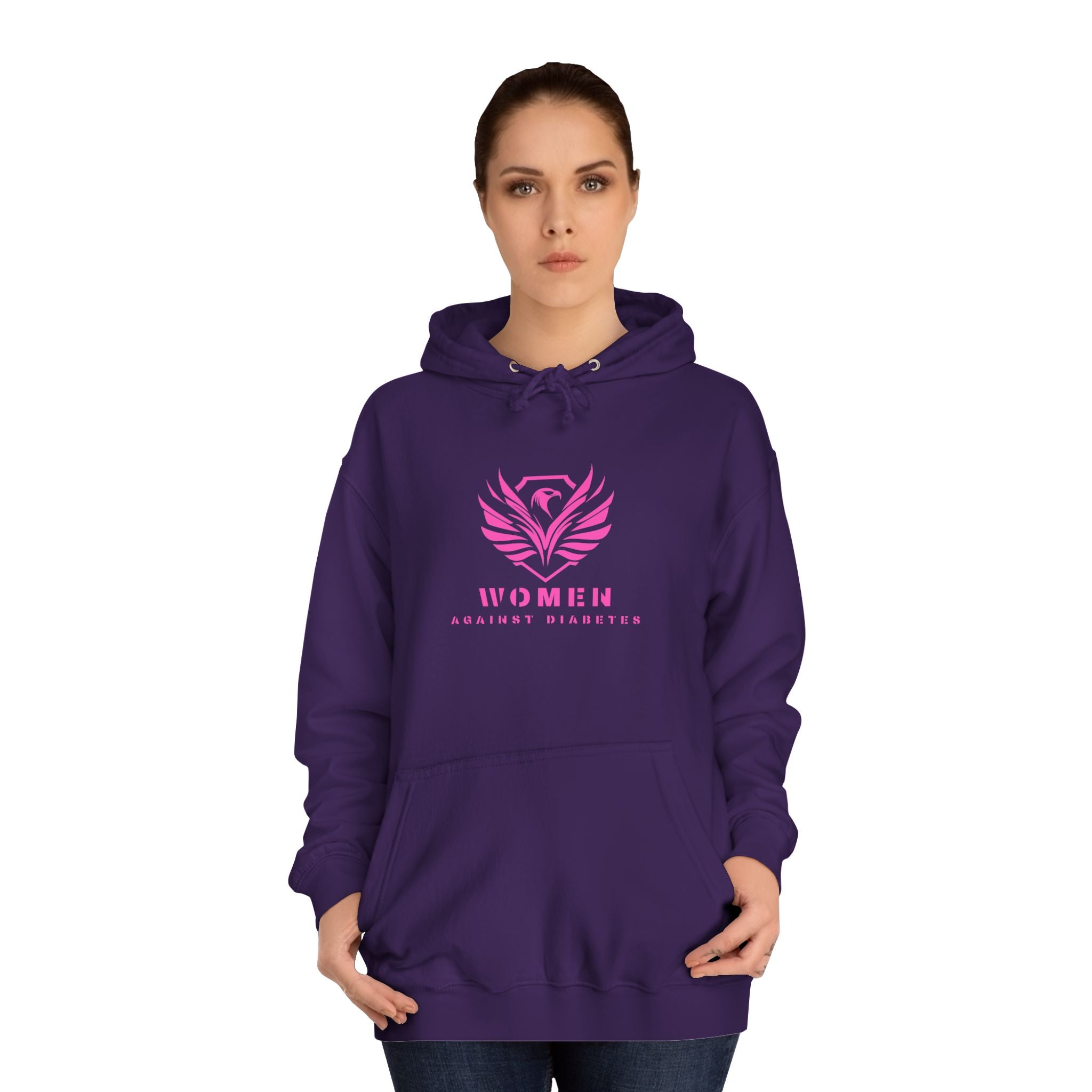 Women Empowerment Hoodie — Pink Phoenix Logo College Sweatshirt