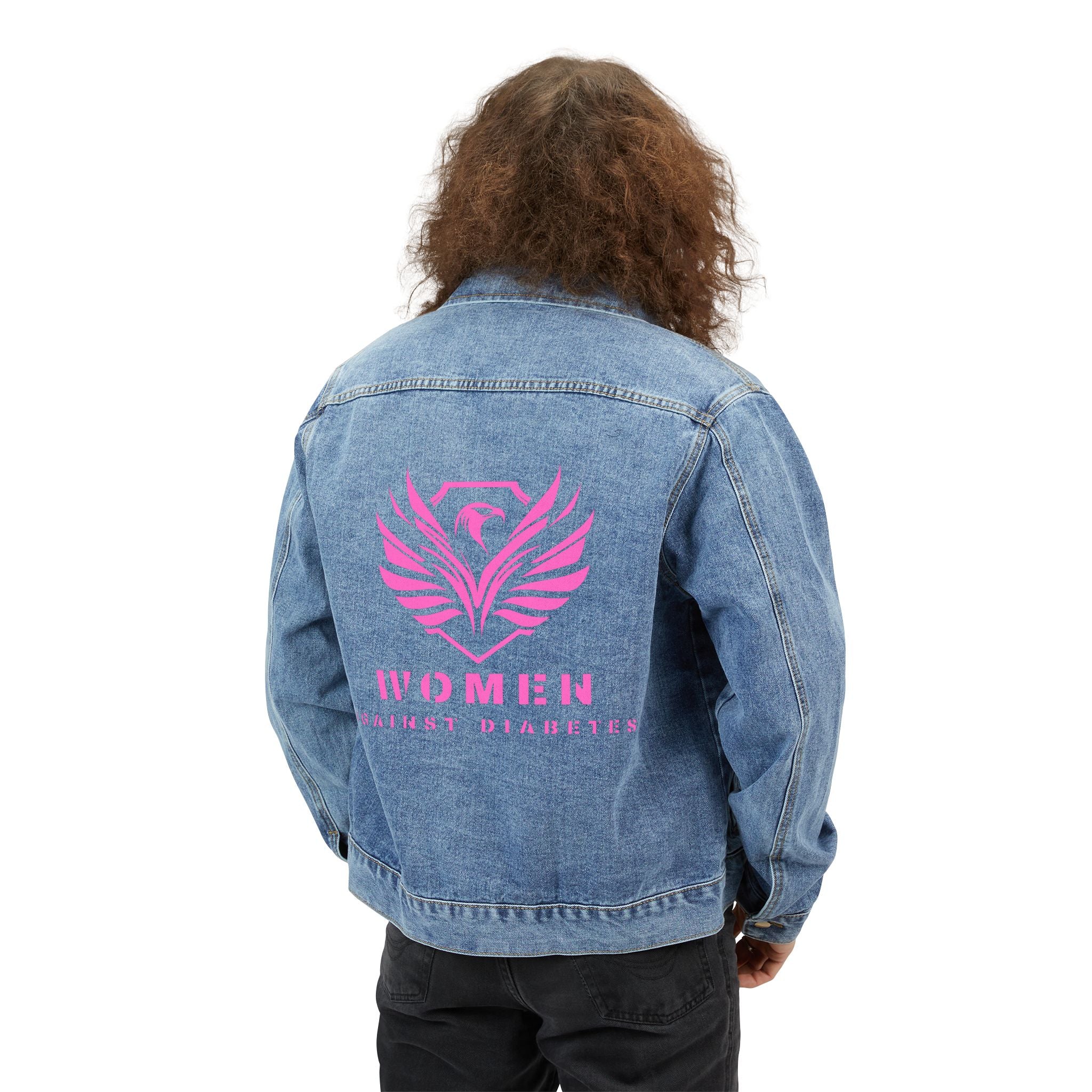 Denim Jacket — Pink Women Empowerment Back Graphic