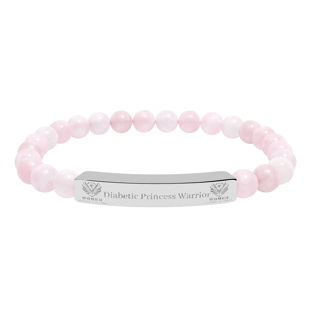 Natural Stone Stretch Bar Bracelet (Engraving)