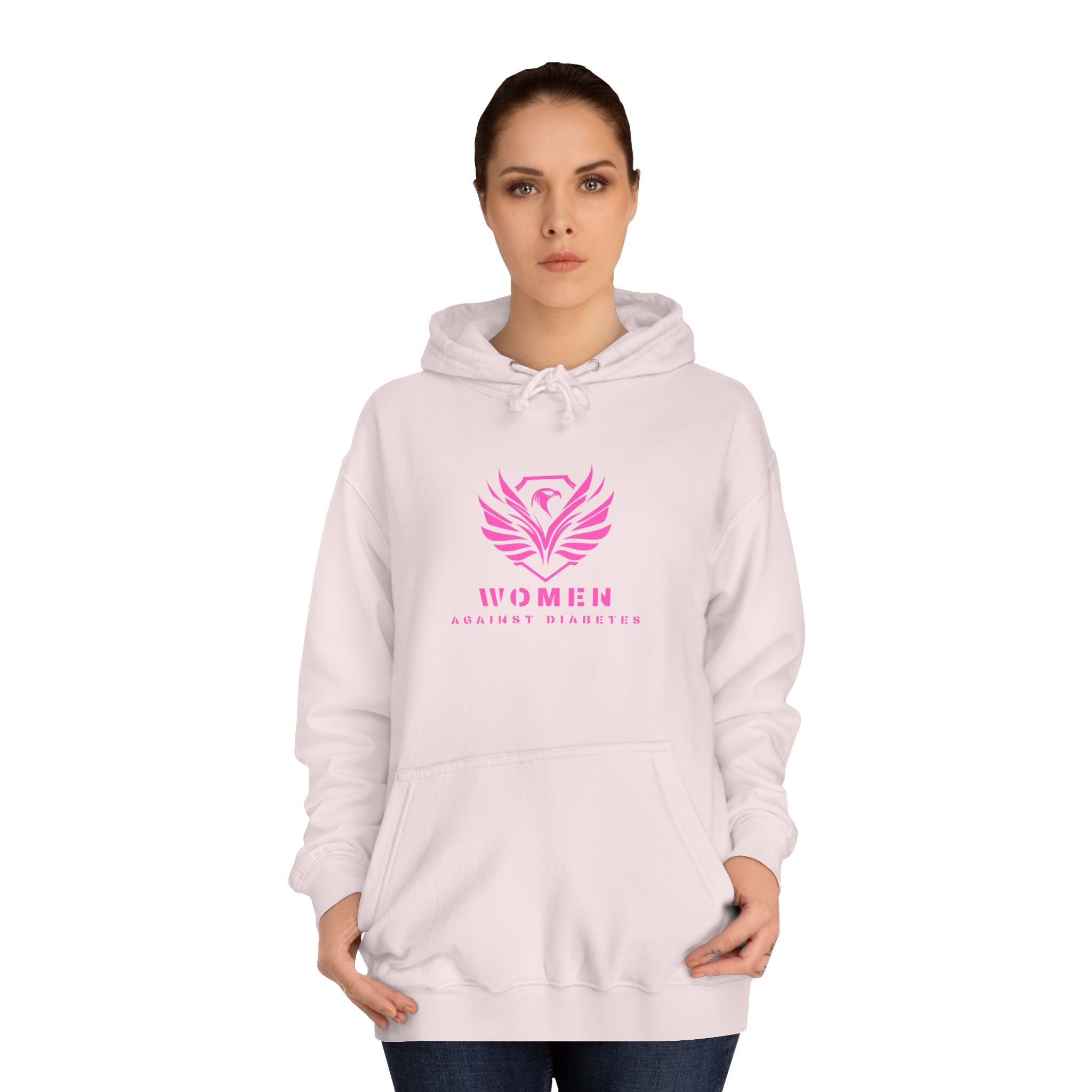 Women Empowerment Hoodie — Pink Phoenix Logo College Sweatshirt