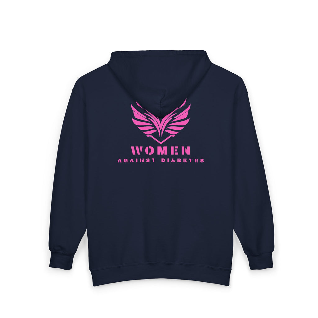 Women Against Diabetes Zip Hoodie — Pink Ribbon Empowerment Jacket
