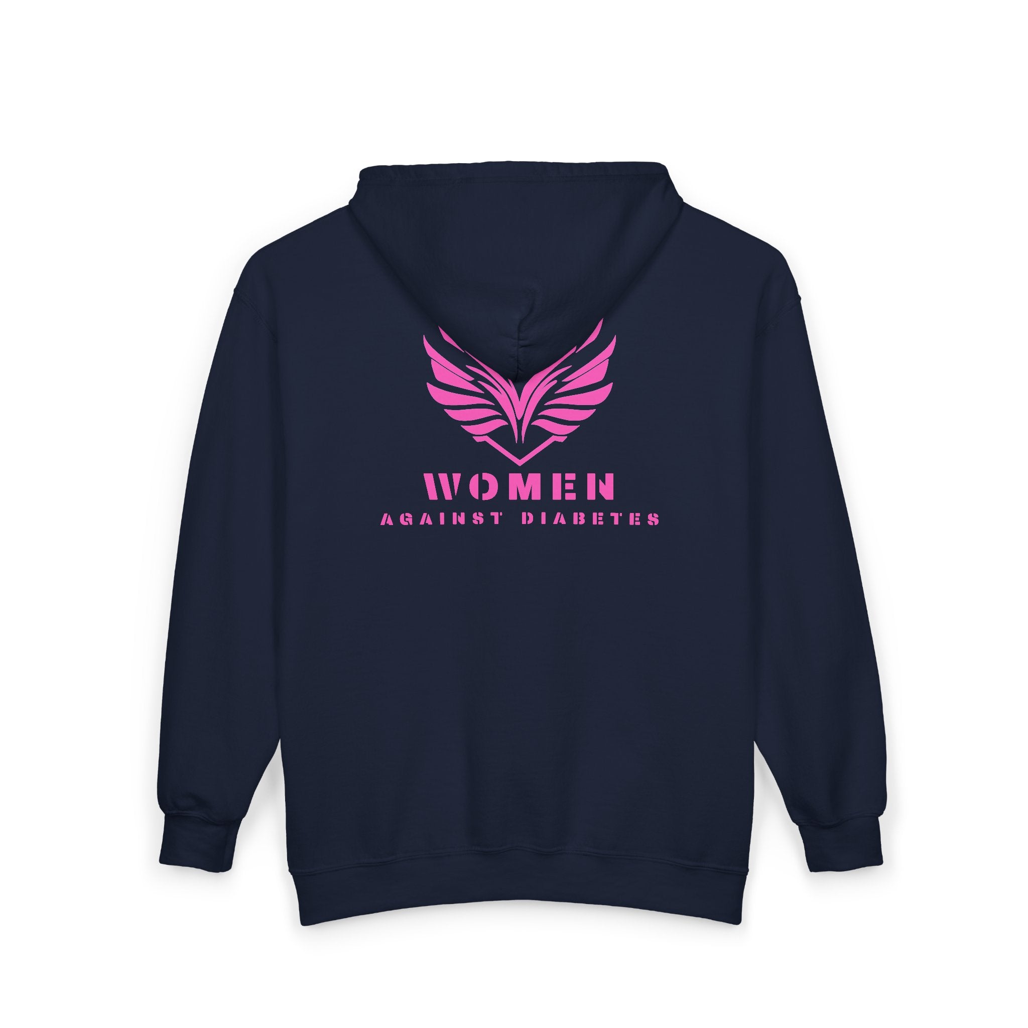 Women Against Diabetes Zip Hoodie — Pink Ribbon Empowerment Jacket
