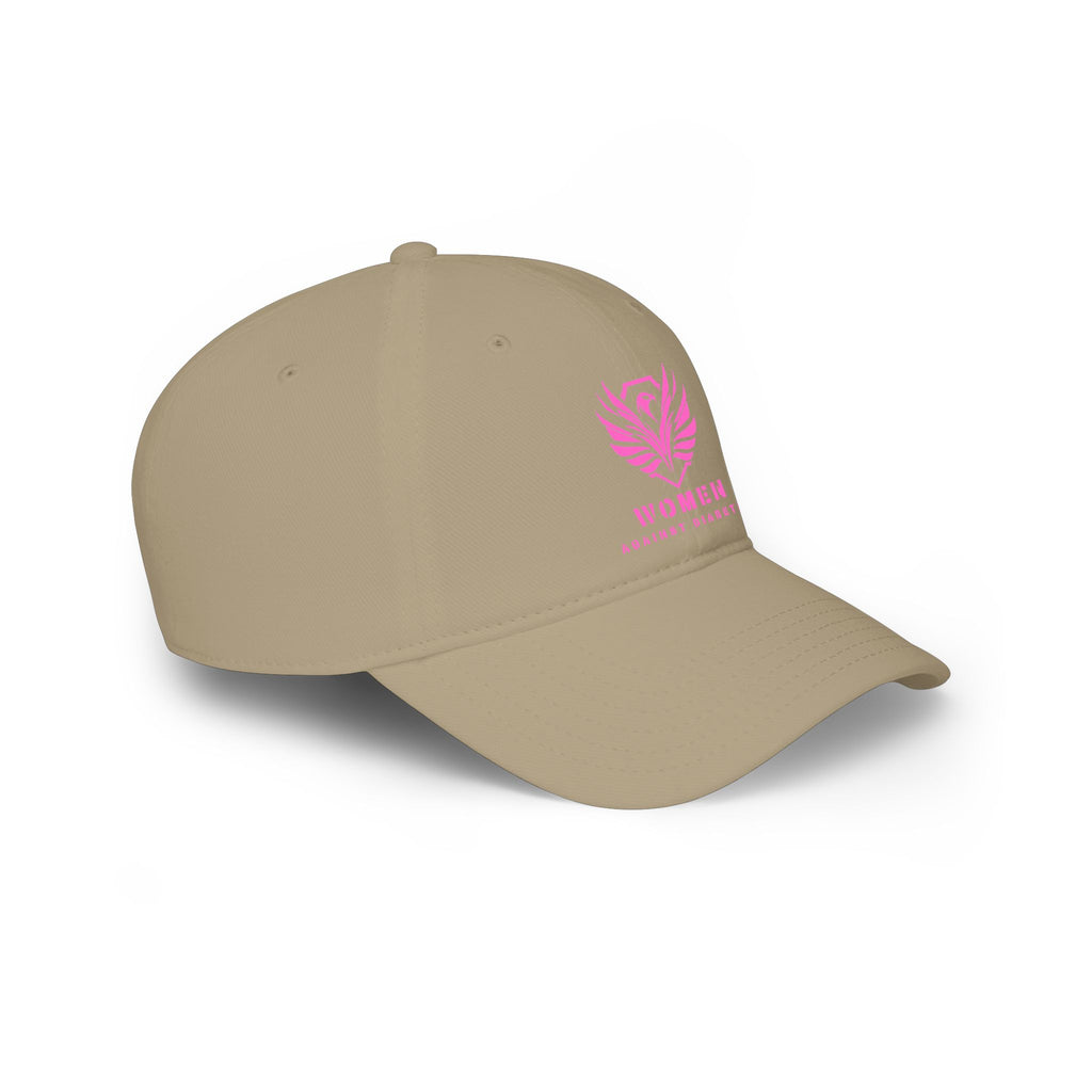 Women Against Diabetes Low Profile Baseball Cap — Pink Ribbon Awareness Hat