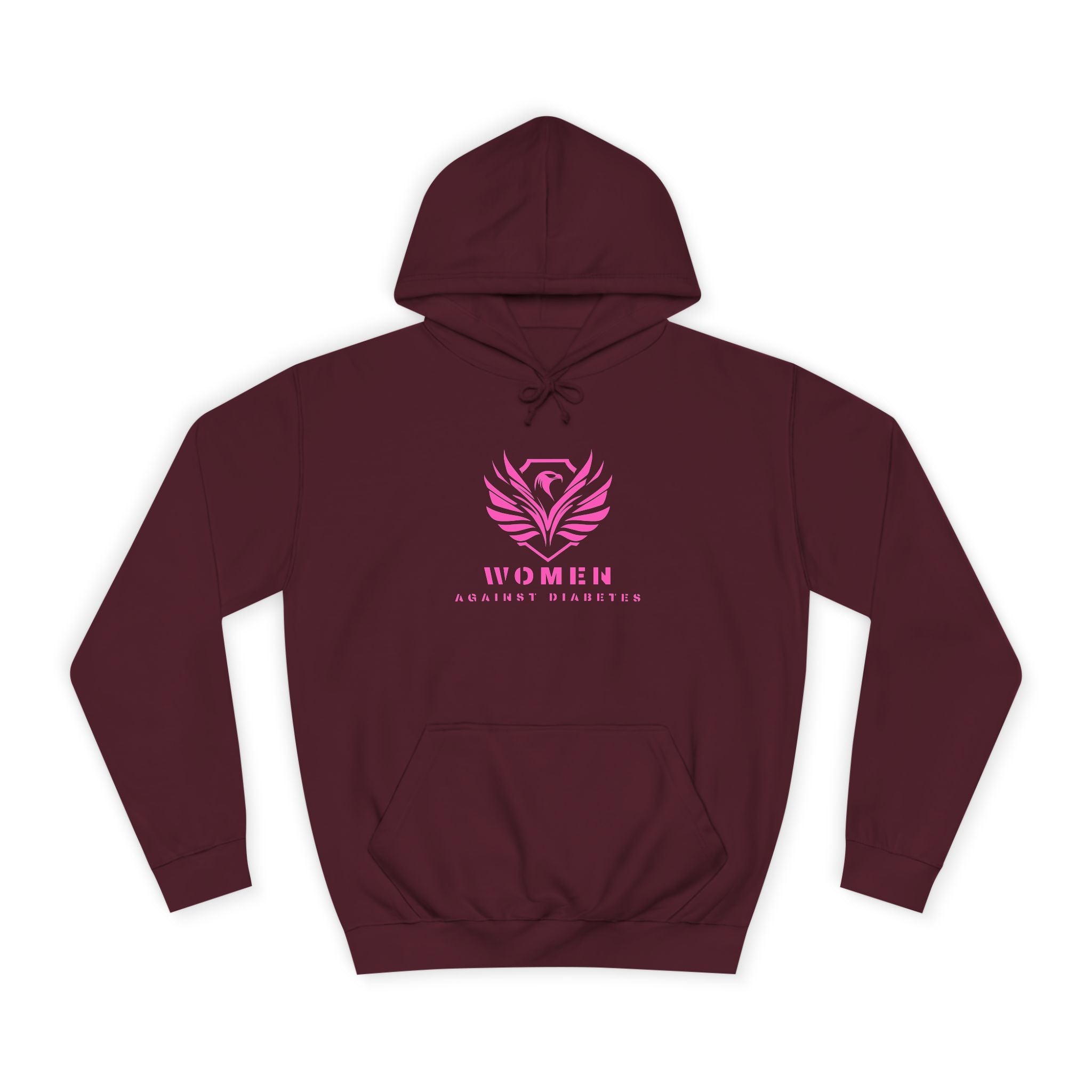 Women Empowerment Hoodie — Pink Phoenix Logo College Sweatshirt