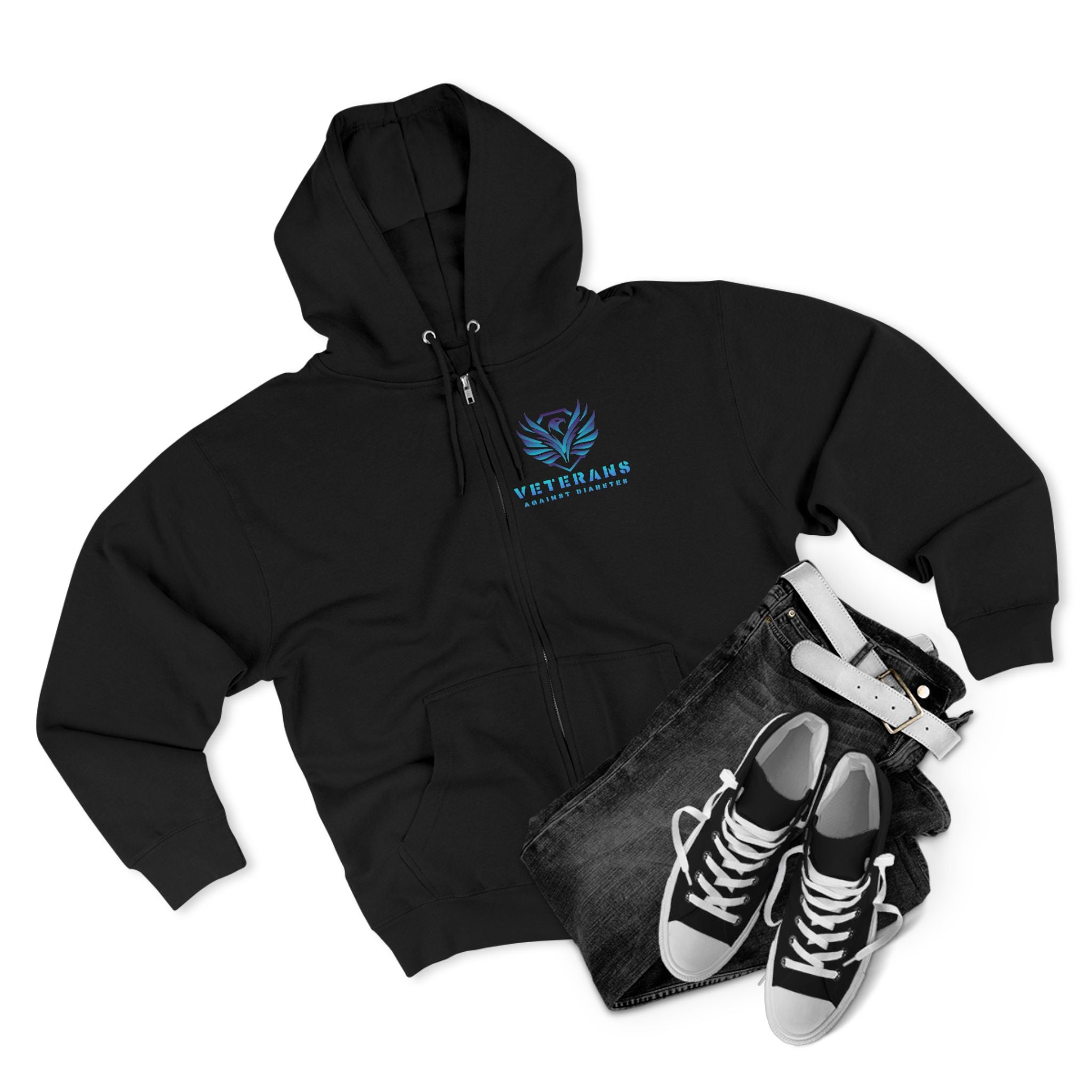 Veterans Against Suicide Zip Hoodie — Supportive Military Awareness Zip-Up