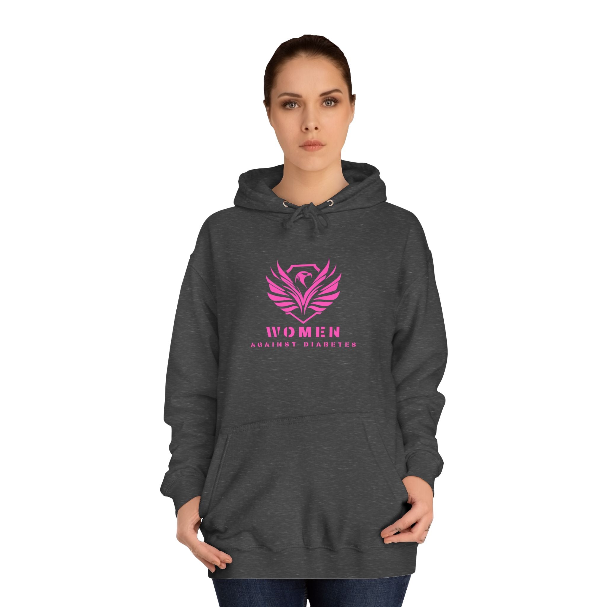 Women Empowerment Hoodie — Pink Phoenix Logo College Sweatshirt
