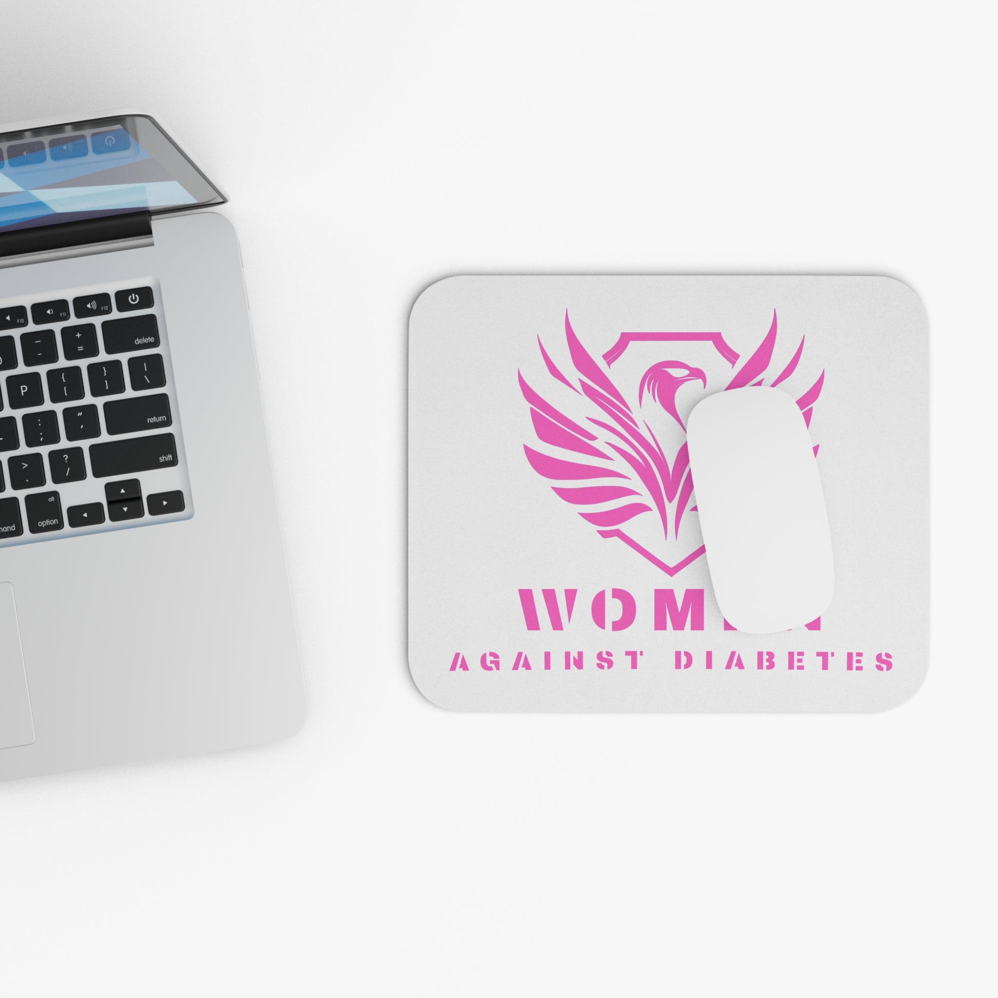 Women Against Diabetes Pink Phoenix Mouse Pad — Awareness Desk Mat