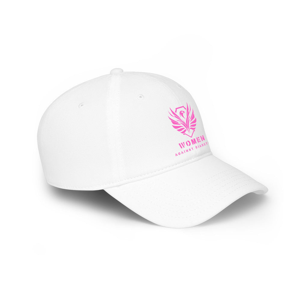 Women Against Diabetes Low Profile Baseball Cap — Pink Ribbon Awareness Hat