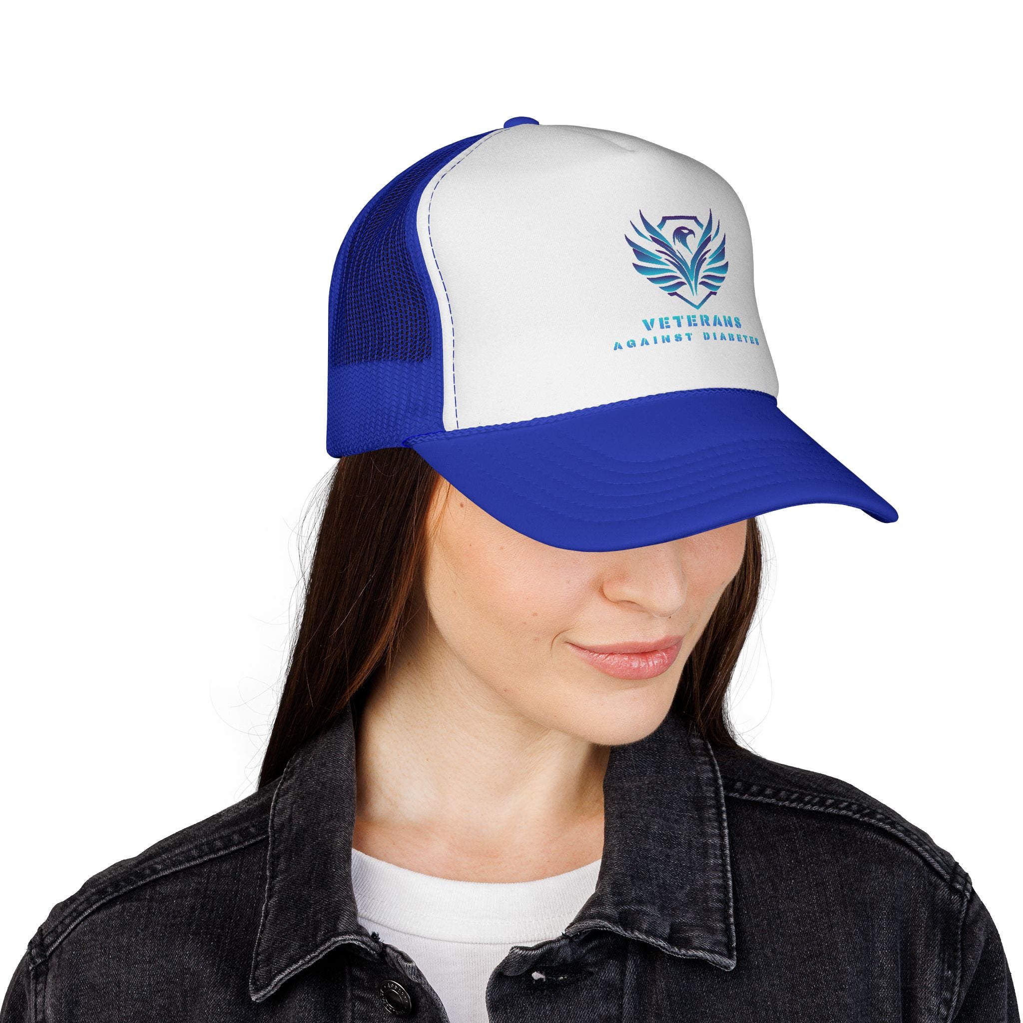 Veterans Against Diabetes Trucker Cap — Patriotic Awareness Mesh Hat