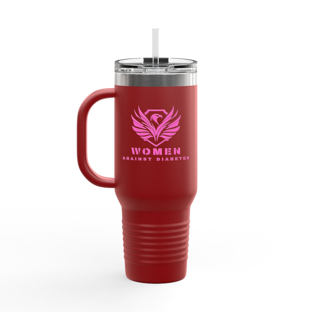 40oz Insulated Travel Mug — Pink Phoenix “Women. Stronger Together”