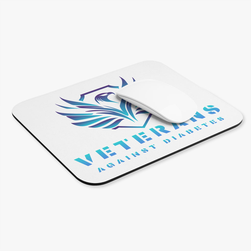 Veterans Against Diabetes Rectangle Mouse Pad — Patriotic Eagle Desk Mat for Military Support