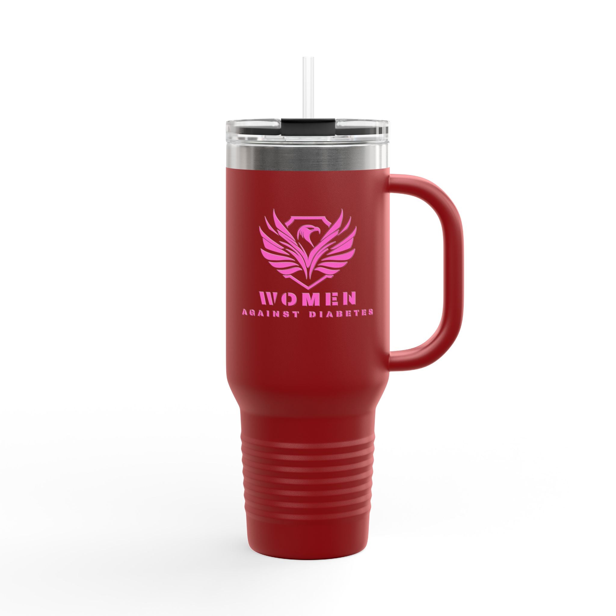 40oz Insulated Travel Mug — Pink Phoenix “Women. Stronger Together”