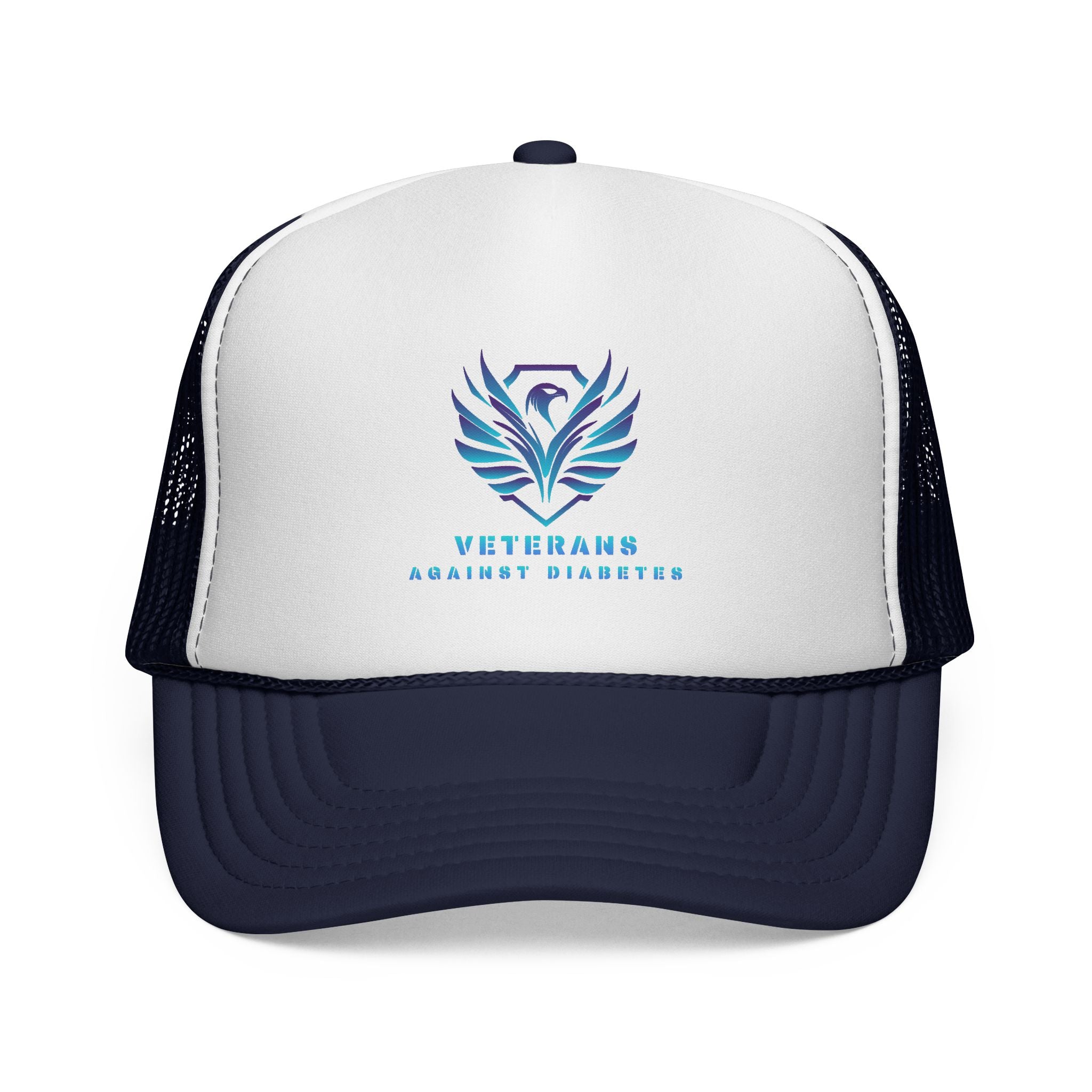 Veterans Against Diabetes Trucker Cap — Patriotic Awareness Mesh Hat