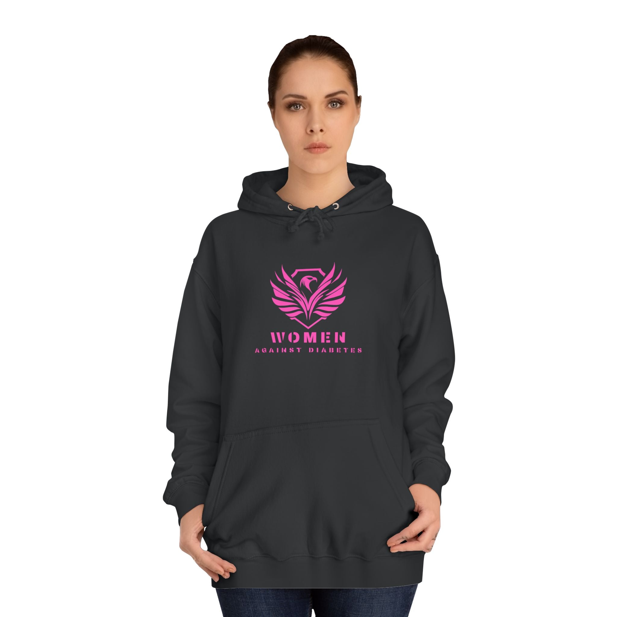 Women Empowerment Hoodie — Pink Phoenix Logo College Sweatshirt