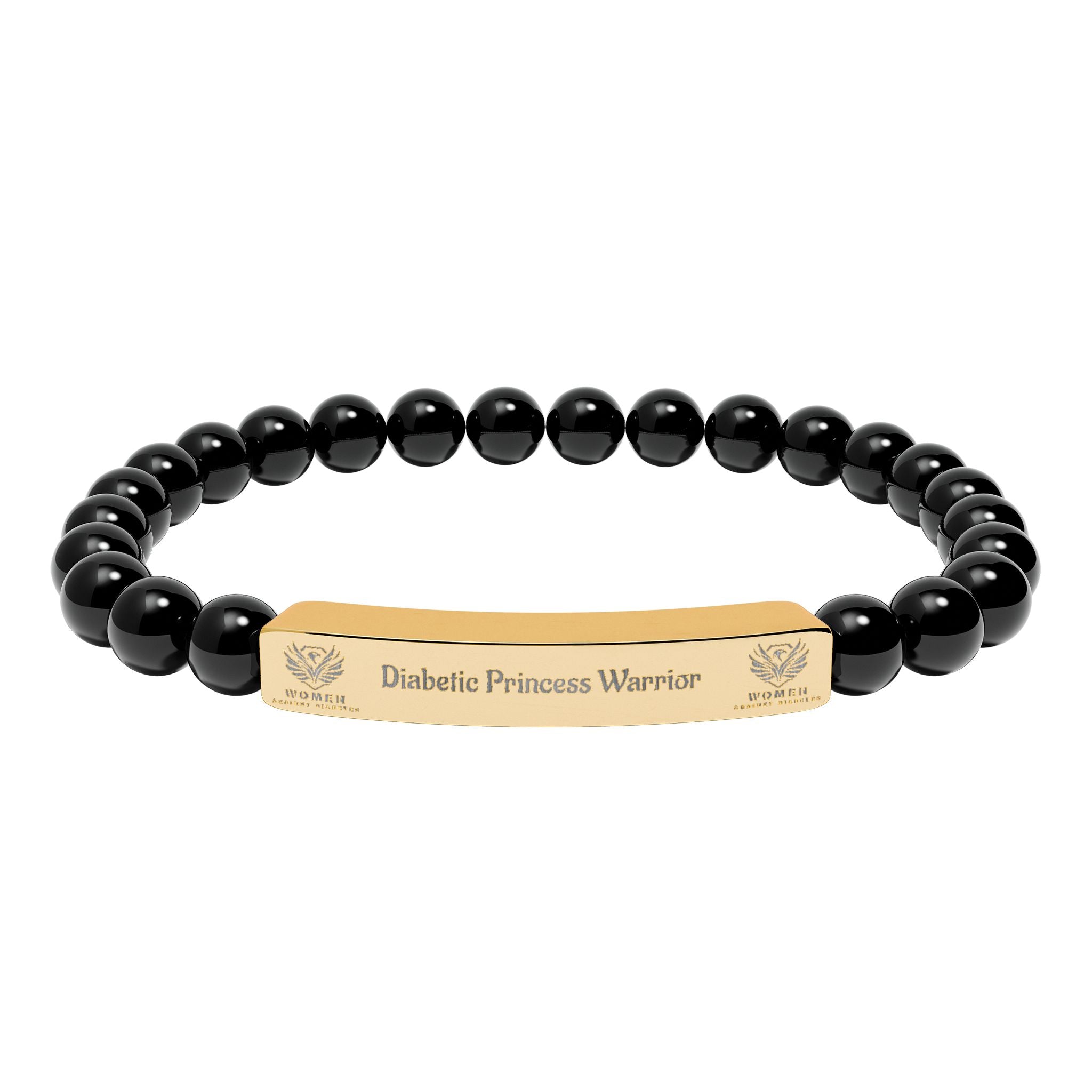 Engravable Natural Stone Bar Bracelet — Custom Message Beaded Bracelet