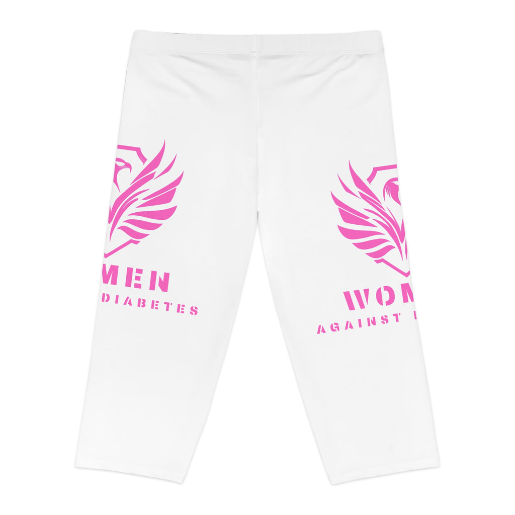 Women’s Capri Leggings — Women Against Diabetes Pink Ribbon Design
