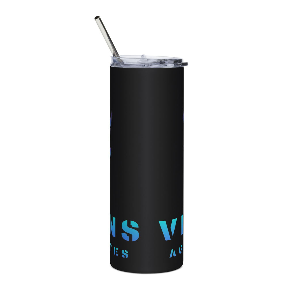 Phoenix Crest 20oz Stainless Steel Tumbler — Gradient Blue Motivational Drinkware