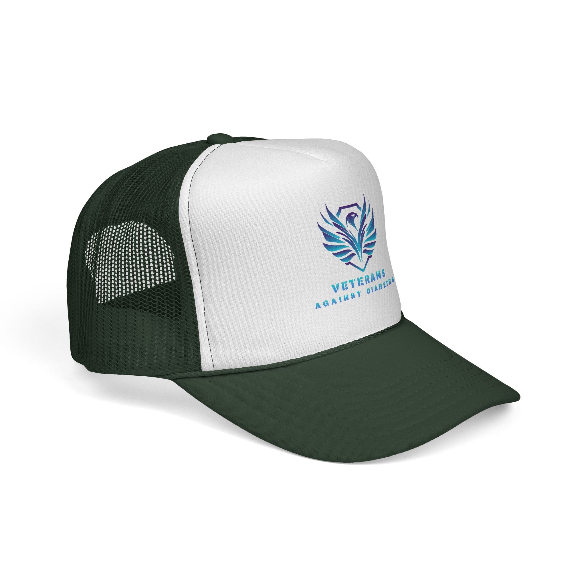 Veterans Against Diabetes Trucker Cap — Patriotic Awareness Mesh Hat