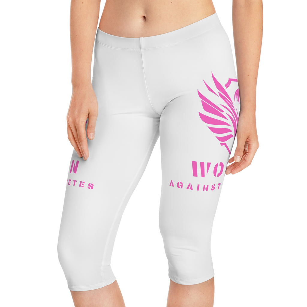 Women’s Capri Leggings — Women Against Diabetes Pink Ribbon Design