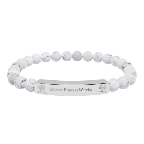 Engravable Natural Stone Bar Bracelet — Custom Message Beaded Bracelet