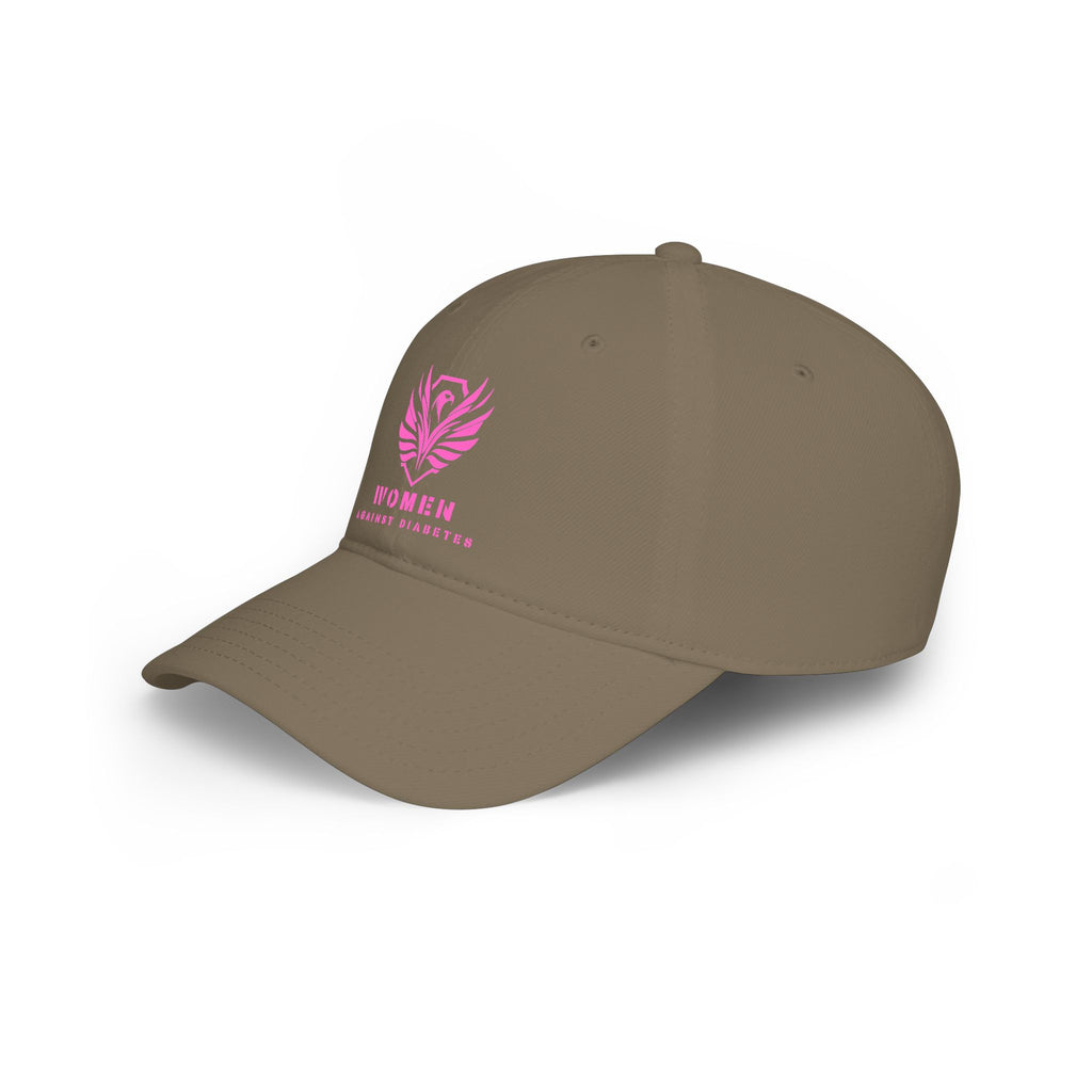 Women Against Diabetes Low Profile Baseball Cap — Pink Ribbon Awareness Hat