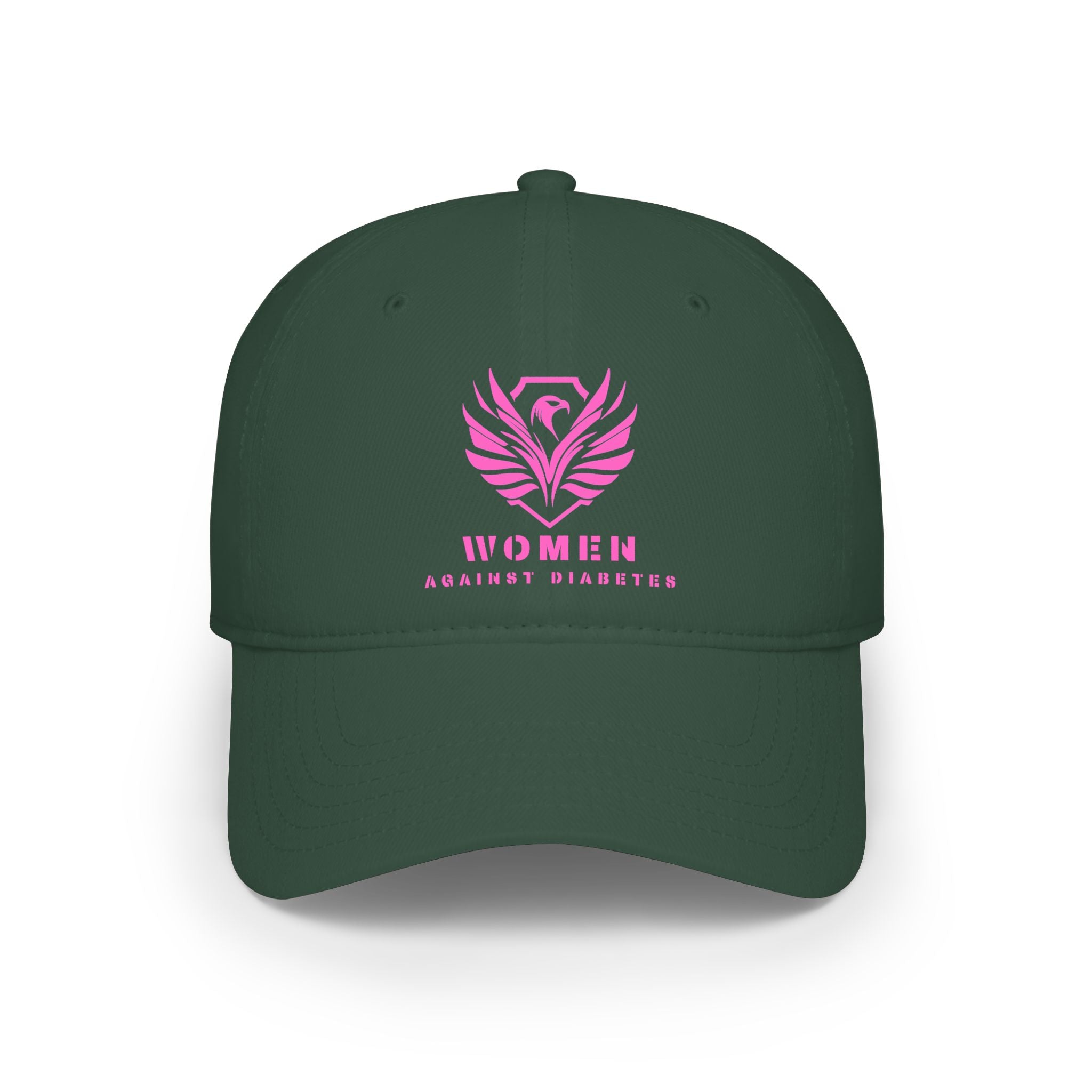 Women Against Diabetes Low Profile Baseball Cap — Pink Ribbon Awareness Hat